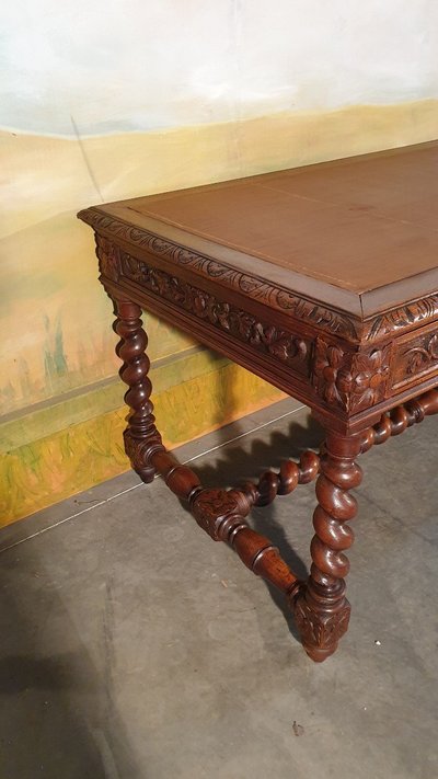 Bureau Style Louis XIII En Chêne