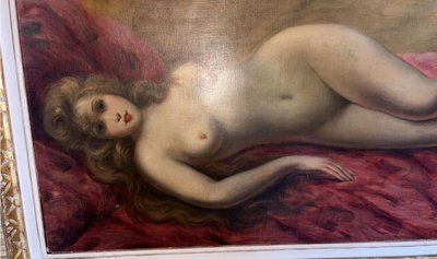 CARDINAL Emile Valentin (1883-1958) "Nu Allongé" Large Oil on Canvas Framed Signed