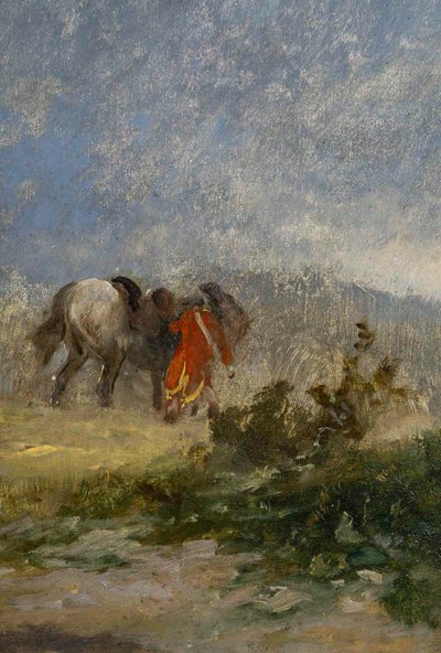 John Lewis Brown (1829-1890) Die Grisette, die Vivandière und die Reiter Öl auf Holz um 1856