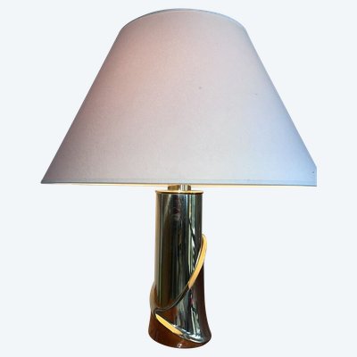 FRIGERIO Luciano Circa 1970 Grande lampada da salotto in ottone dorato H 60 cm
