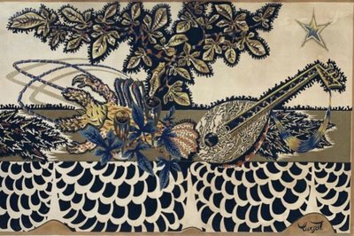 LURCAT Jean (1892-1966) Grande Impression Sur Toile " La Table " Montée Sur Support Bois