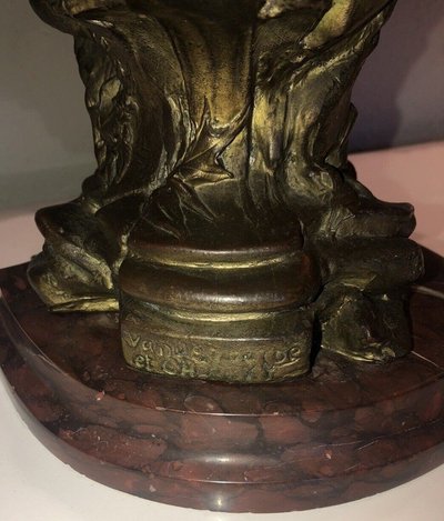 Van DE VOORDE & Charles LEVY (1820-1899) La Fête Du Faune Firmato.   H 46 Cm