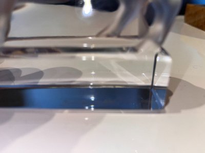 LALIQUE France   Paire De Serre Livres Taureaux  En Cristal  ( 1 Seul Signé )