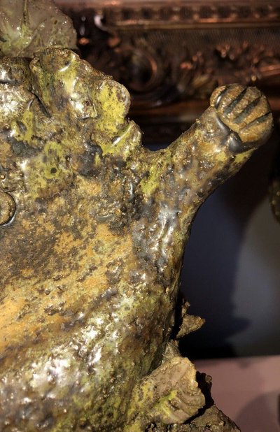Simone CONRAD (nato nel 1919) Scultura Uomo-foglia in ceramica H 35 cm