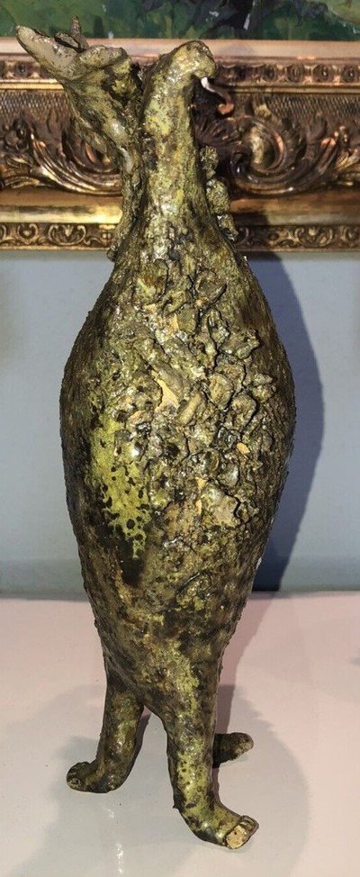 Simone CONRAD (nato nel 1919) Scultura Uomo-foglia in ceramica H 35 cm