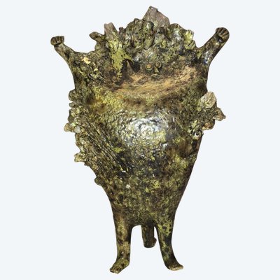 Simone CONRAD (nato nel 1919) Scultura Uomo-foglia in ceramica H 35 cm