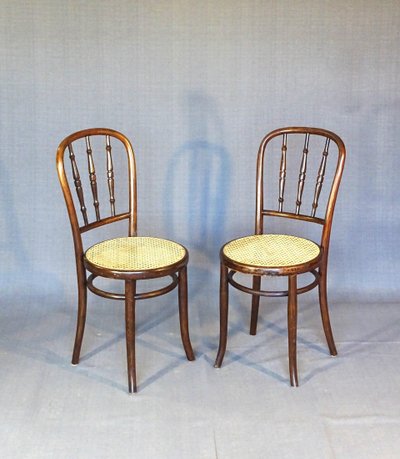 Set di 2 sedie Kohn bistrot cannées 1920 - in legno curvato - No Thonet