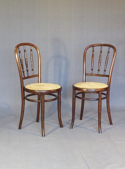 Set di 2 sedie Kohn bistrot cannées 1920 - in legno curvato - No Thonet