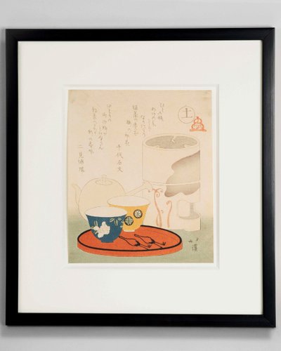 By Hokkei - Surimono, Teapot, "The Five Elements" series Japan Edo 19th Century