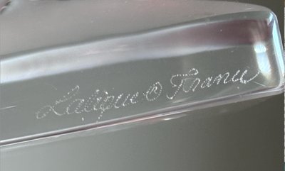 LALIQUE France.   Pair Of Swallow Bookends In Moulded and Satin Cristal Signed