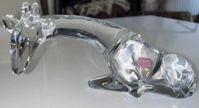 BACCARAT & LOET Stylised Crystal Giraffe Signed And Stamped Signed