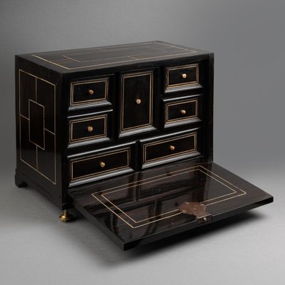 Small Travel Cabinet in Rosewood Veneer, 17th Century