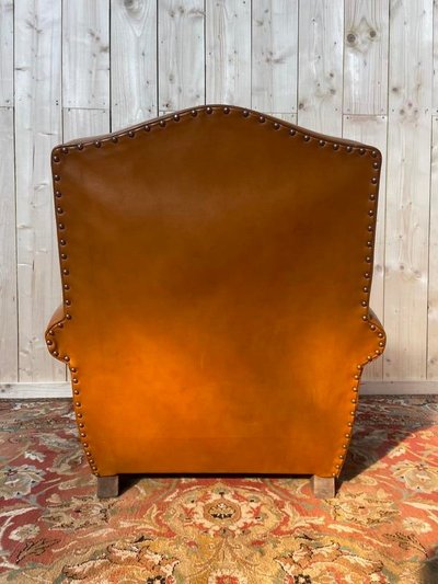 Havana leather club armchair