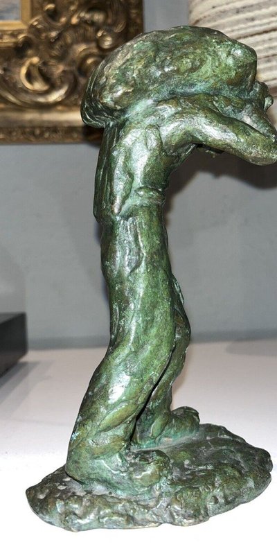 GUERO (XXth) Set Of 3 Bronze Sculptures with Green Patina Signed