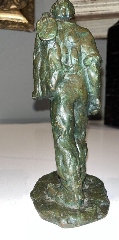 GUERO (XXth) Set Of 3 Bronze Sculptures with Green Patina Signed