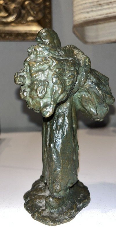 GUERO (XXth) Set Of 3 Bronze Sculptures with Green Patina Signed