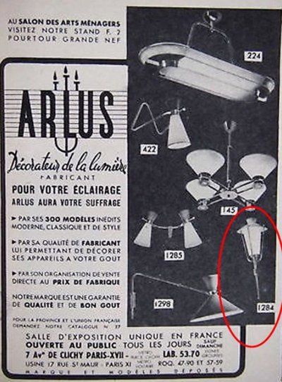 ARLUS & MATEGOT Pair of 50's Lantern Wall Lights Height 45cm