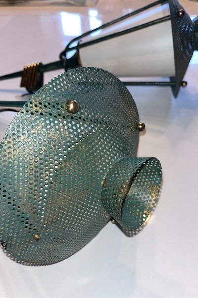 ARLUS & MATEGOT Pair of 50's Lantern Wall Lights Height 45cm