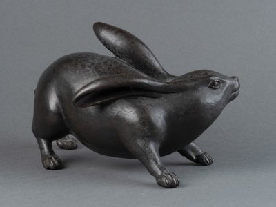 Bronzo, Leprotto adorabile, Giappone, Edo, Meiji, Arte asiatica