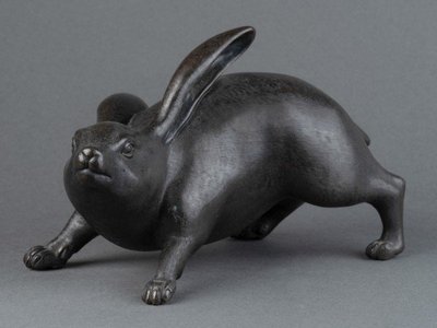 Bronzo, Leprotto adorabile, Giappone, Edo, Meiji, Arte asiatica