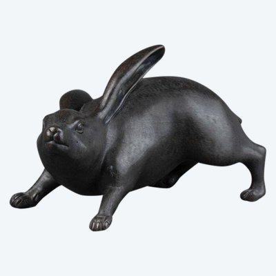 Bronzo, Leprotto adorabile, Giappone, Edo, Meiji, Arte asiatica