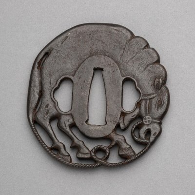 Iron Tsuba Kawari gata Representing A Horse. Weapons, Saber. Edo Japan