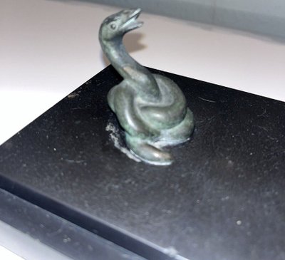 Irenée ROCHARD 1906-1984 Panthère Et Serpent Group En Régule Vert Art Déco Length 37 Signed