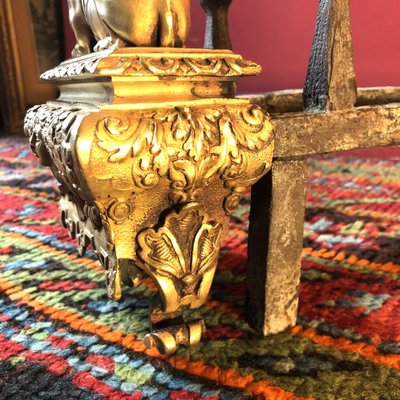 Pair Of Sphinx Andirons, Regency period