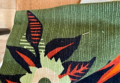 Hervé LELONG (1937) "l'île Heureuse", Hand-Printed Panel on Wool Fabric