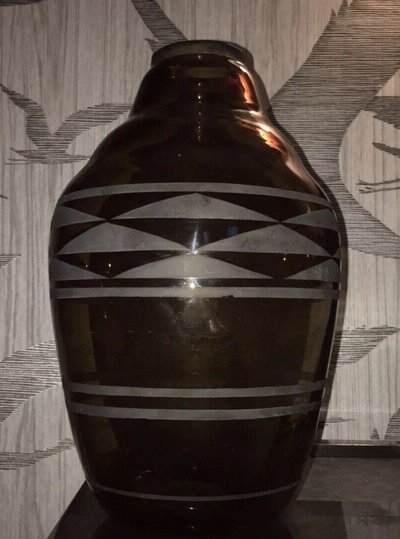 DAUM NANCY Important Art Deco Vase Signed Height 38 cm Signed