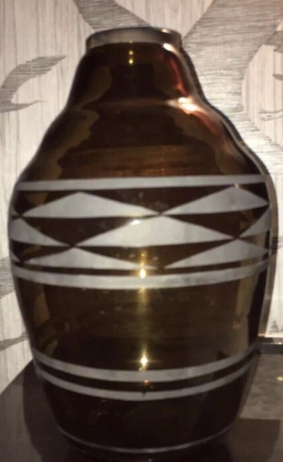 DAUM NANCY Important Art Deco Vase Signed Height 38 cm Signed