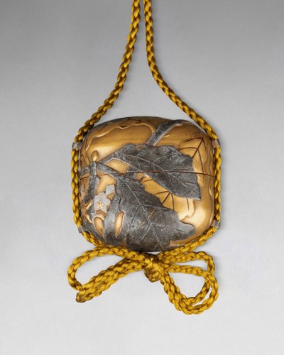 Inro - Rare Small Model In Gold Lacquer Urushi, Koetsu, Rimpa, Kôrin. Japan Edo