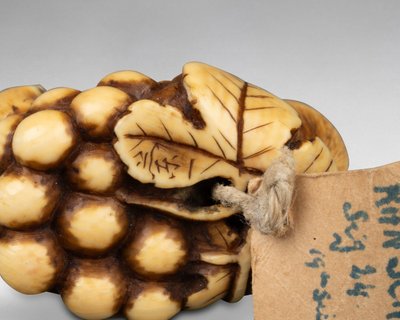 Netsuke En Ivoire Par Ranichi, Représentant Un Loir. Japon Edo