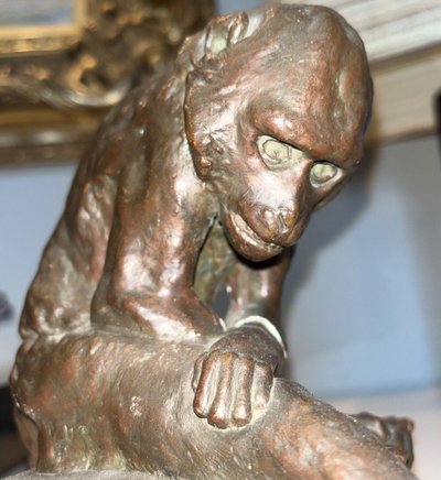 Édouard Paul MÉRITE (1867 - 1941)  "La Puce"  Sculpture En Plâtre Patiné  Signée