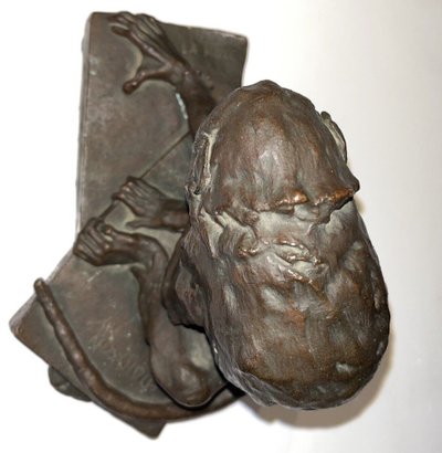 Édouard Paul MÉRITE (1867 - 1941)  "La Puce"  Sculpture En Plâtre Patiné  Signée