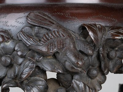 Bronze Incense Burner – Koro with Bird and Large Shishi Decor Japan