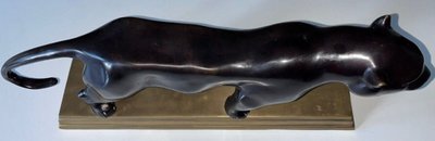 Dans Le Style De Barye Grand Tigre En Marche, Bronze A Double Patine L43cm