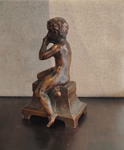 Bronzo, Scultura, Bambino con flauto, Ragazzo, Rame, XIX secolo