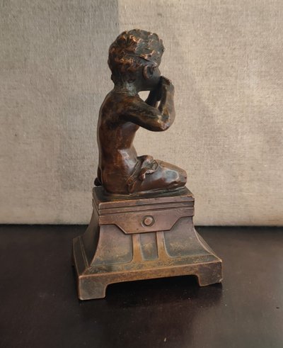 Bronzo, Scultura, Bambino con flauto, Ragazzo, Rame, XIX secolo