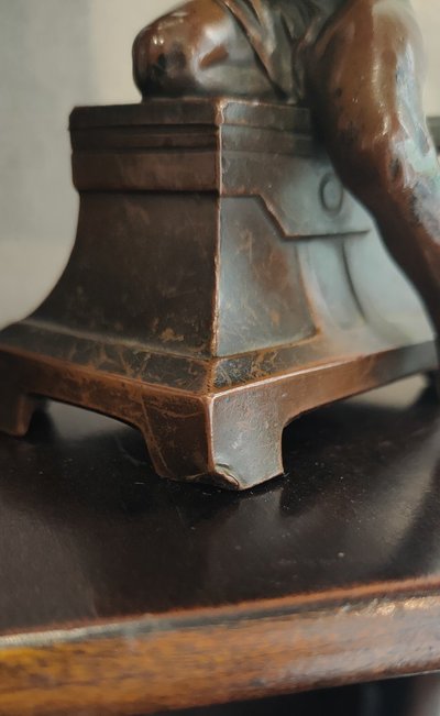 Bronzo, Scultura, Bambino con flauto, Ragazzo, Rame, XIX secolo
