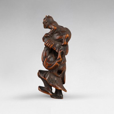 Netsuke in bosso raffigurante Shoki e Oni. Giappone 19 Edo