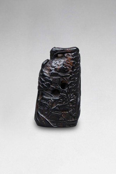 Netsuke e cachet. Personaggi in un paesaggio. Giappone Edo