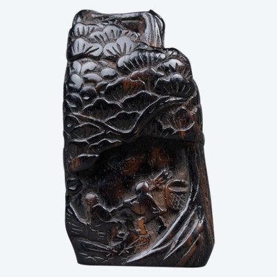 Netsuke e cachet. Personaggi in un paesaggio. Giappone Edo