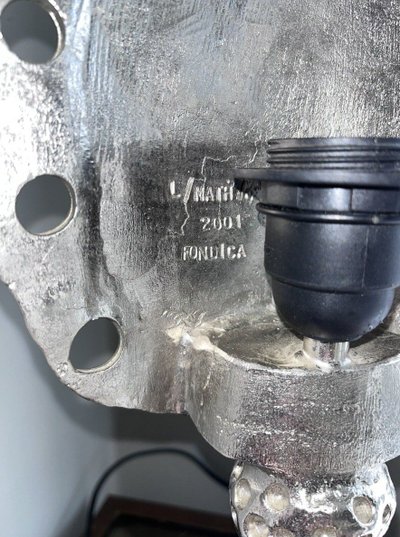 Fondica & Mathias. Grande Lampe Palme En Bronze Argenté (rare) Signée Et Numéro
