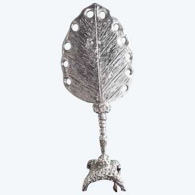 Fondica & Mathias. Grande Lampe Palme En Bronze Argenté (rare) Signée Et Numéro