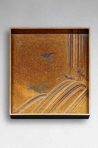 Suzuribako - Japanese Shishi Lacquer Writing Case, Meiji Japan