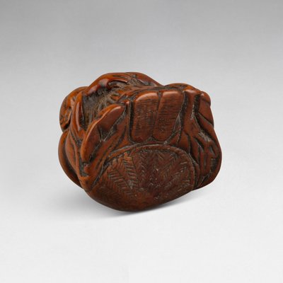Netsuke - Saigyo Hoshi Looking at Fuji. Japan Edo