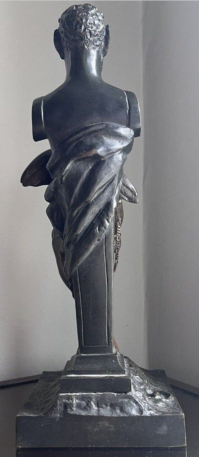 Edouard DROUOT(1859-1945).large Bronze Signed Satyr & Angel "Love in Chains".