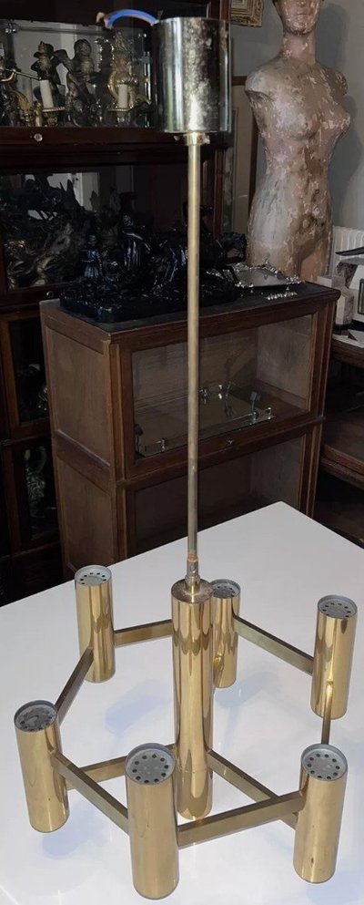 Vintage chandelier by Gaetano SCIOLARI for Boulanger in Belgium