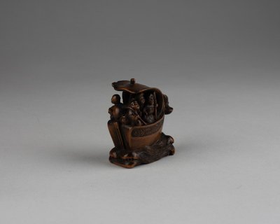 Netsuke - Shichifukujin Takarabune, Barca degli Dei della Felicità. Edo Giappone